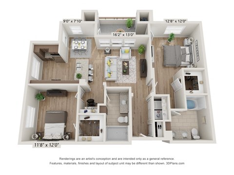 Main Street Village Irvine, CA Angeles Floor Plan 1190 SF